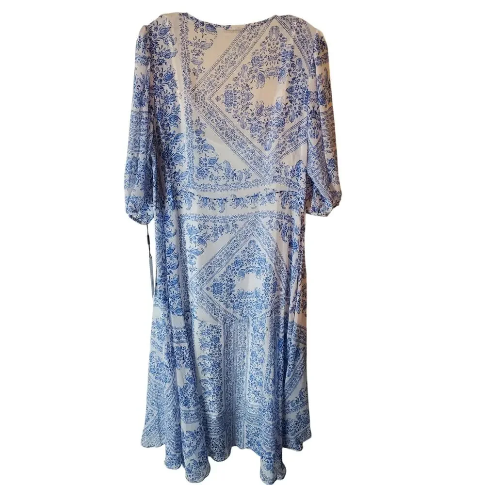 Calvin Klein Blue/White Cami Dress with Topper, NWT, Size 14 - Picture 3 of 6